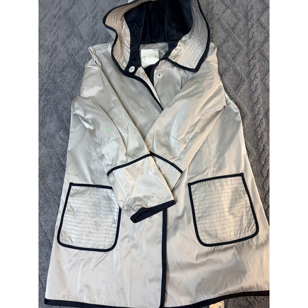 Violanti Made in Italy Silver and Black Trench Coat Size L
